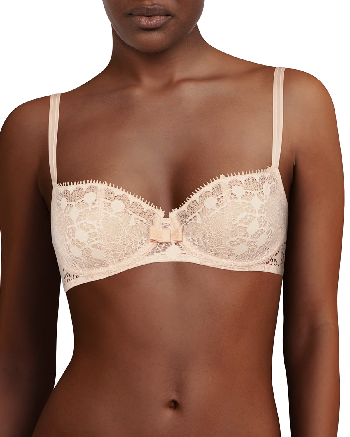 Shop Chantelle Day To Night Unlined Lace Demi Bra In Nude
