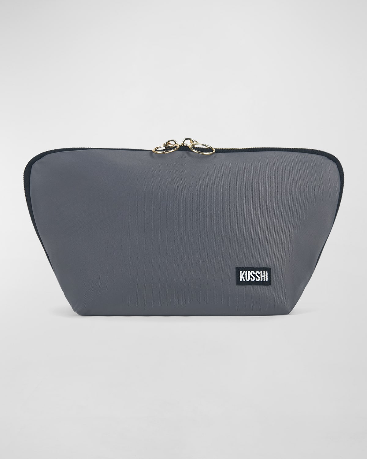 Kusshi Signature Makeup Bag In Grey/purple Nylon