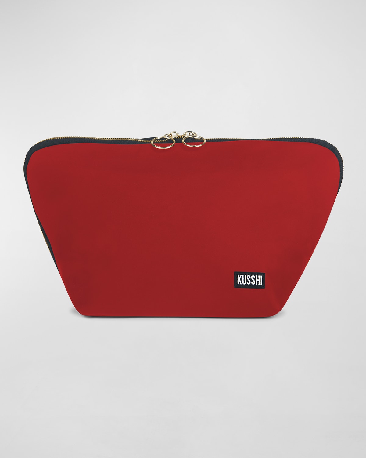 Shop Kusshi Vacationer Makeup Bag In Red/leopard Nylon