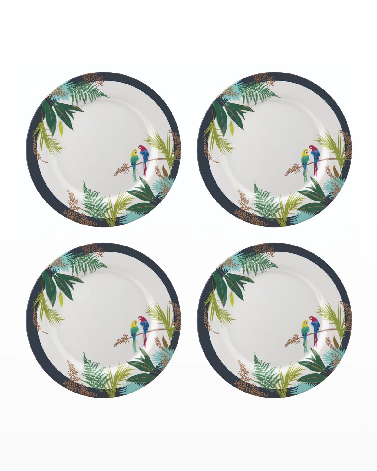 Sara Miller Parrot Melamine Dinner Plates, Set of 4