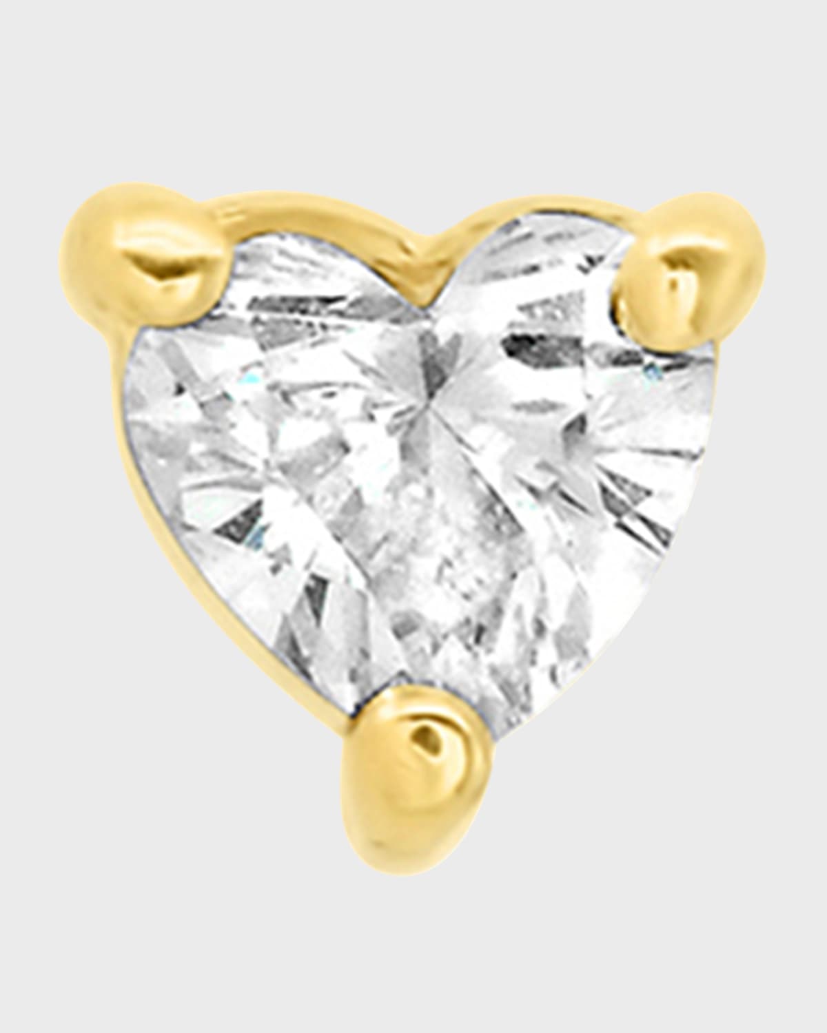 Heart-Cut Diamond Stud Earring, Single