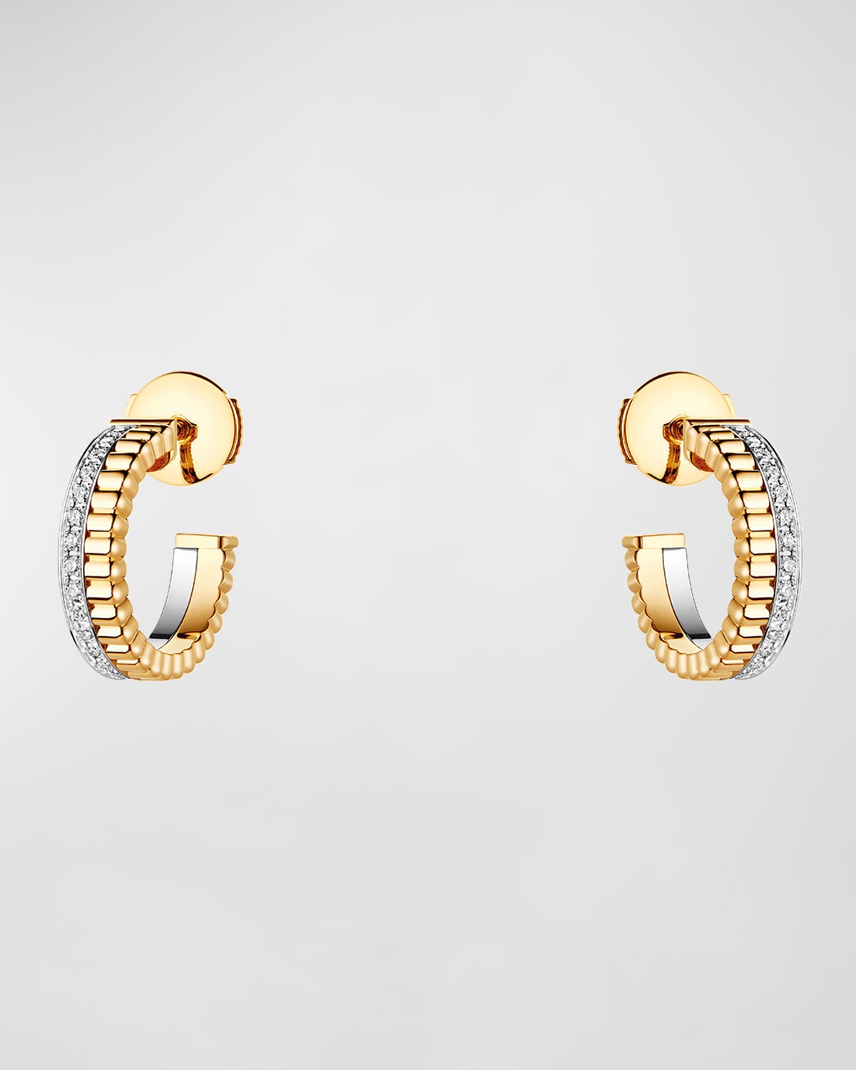 Boucheron Quatre Follies 18k Yellow/White Gold Diamond Earrings