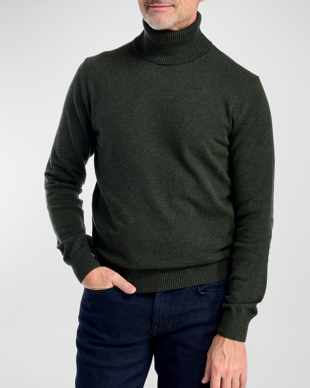 Fisher + Baker Men's Mitchell Turtleneck Sweater In Forest