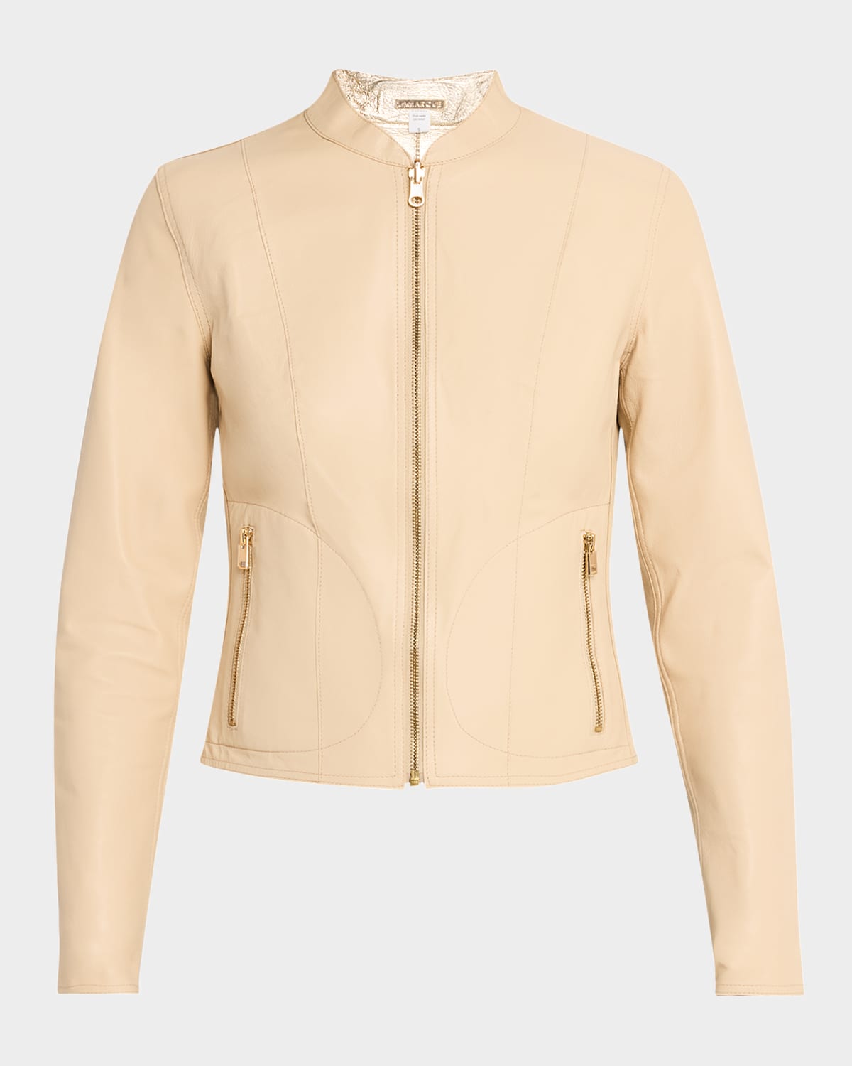 Lamarque Chapin Reversible Leather Bomber Jacket In Wheat Gold