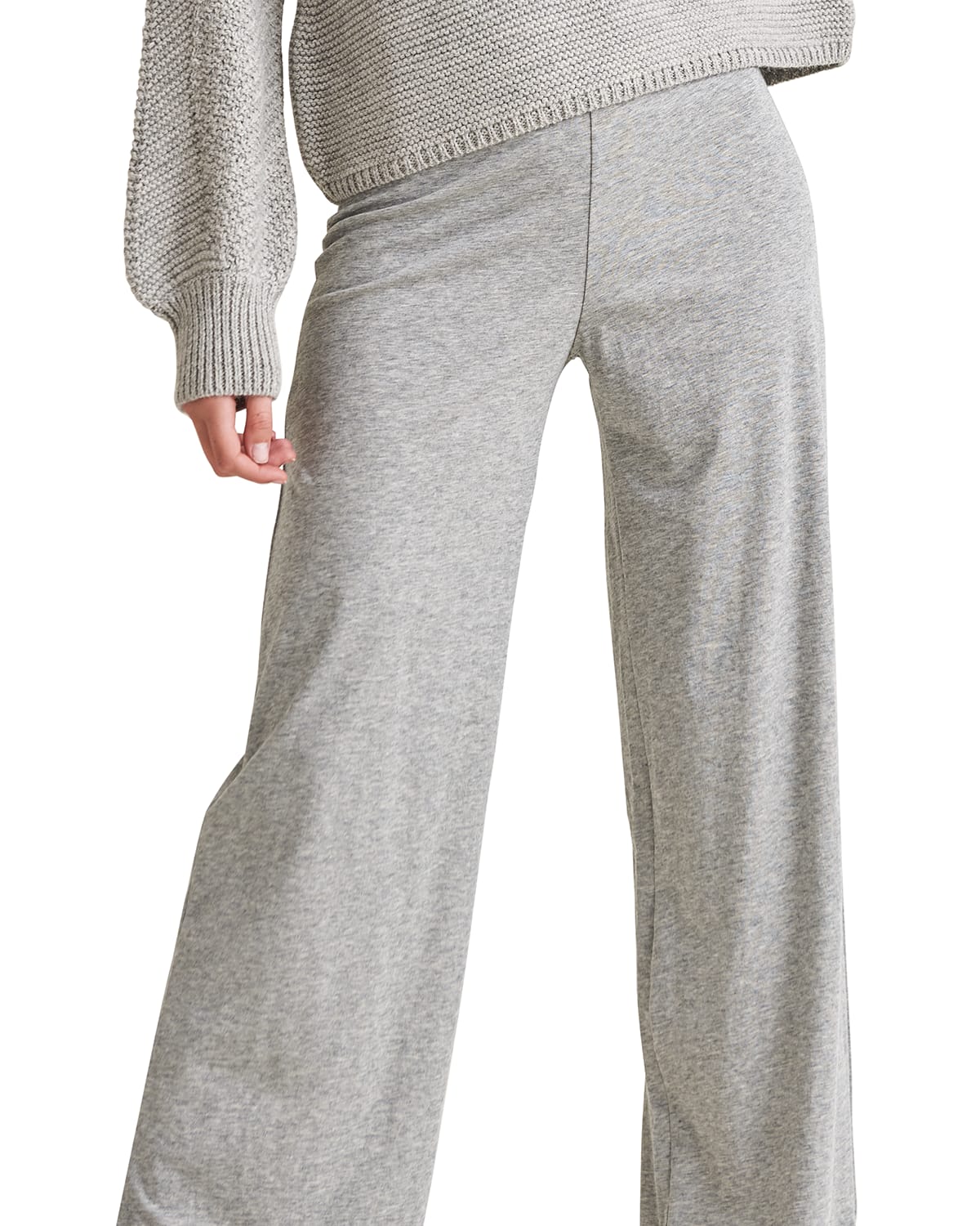 Shop Skin Christine Wide-leg Organic Cotton Lounge Pants In Gray