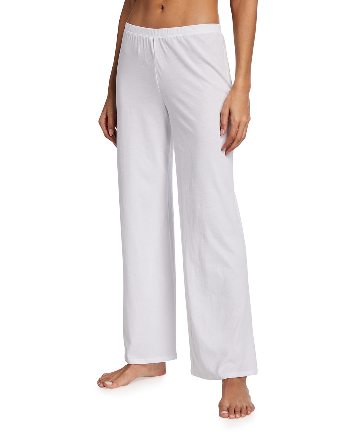 Skin Christine Wide-leg Organic Cotton Lounge Pants In White