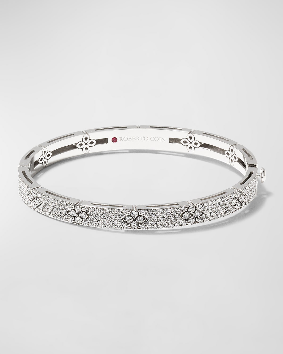 18k White Gold Love in Verona Diamond Pave Bangle