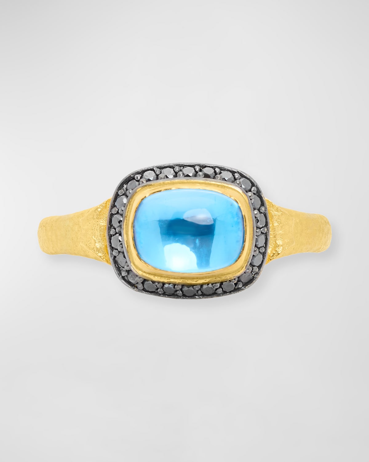 Konstantino 18K Black Diamond Swiss Blue Topaz Ring