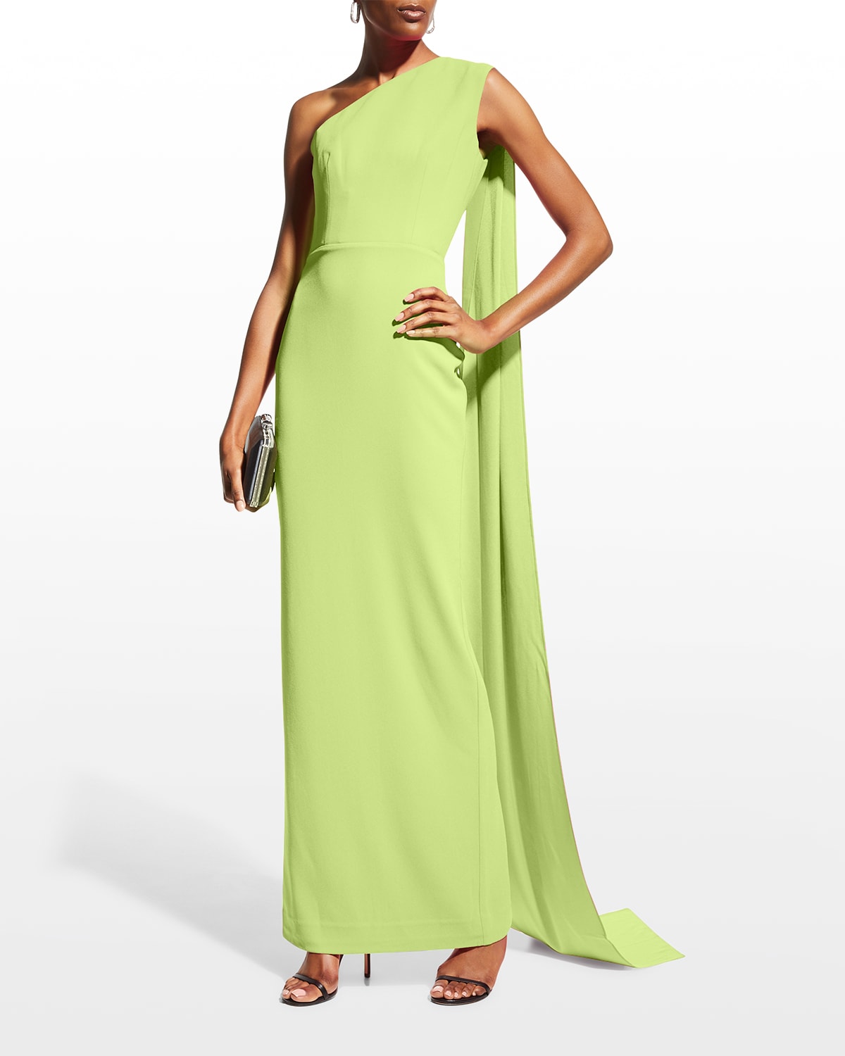 one shoulder column gown
