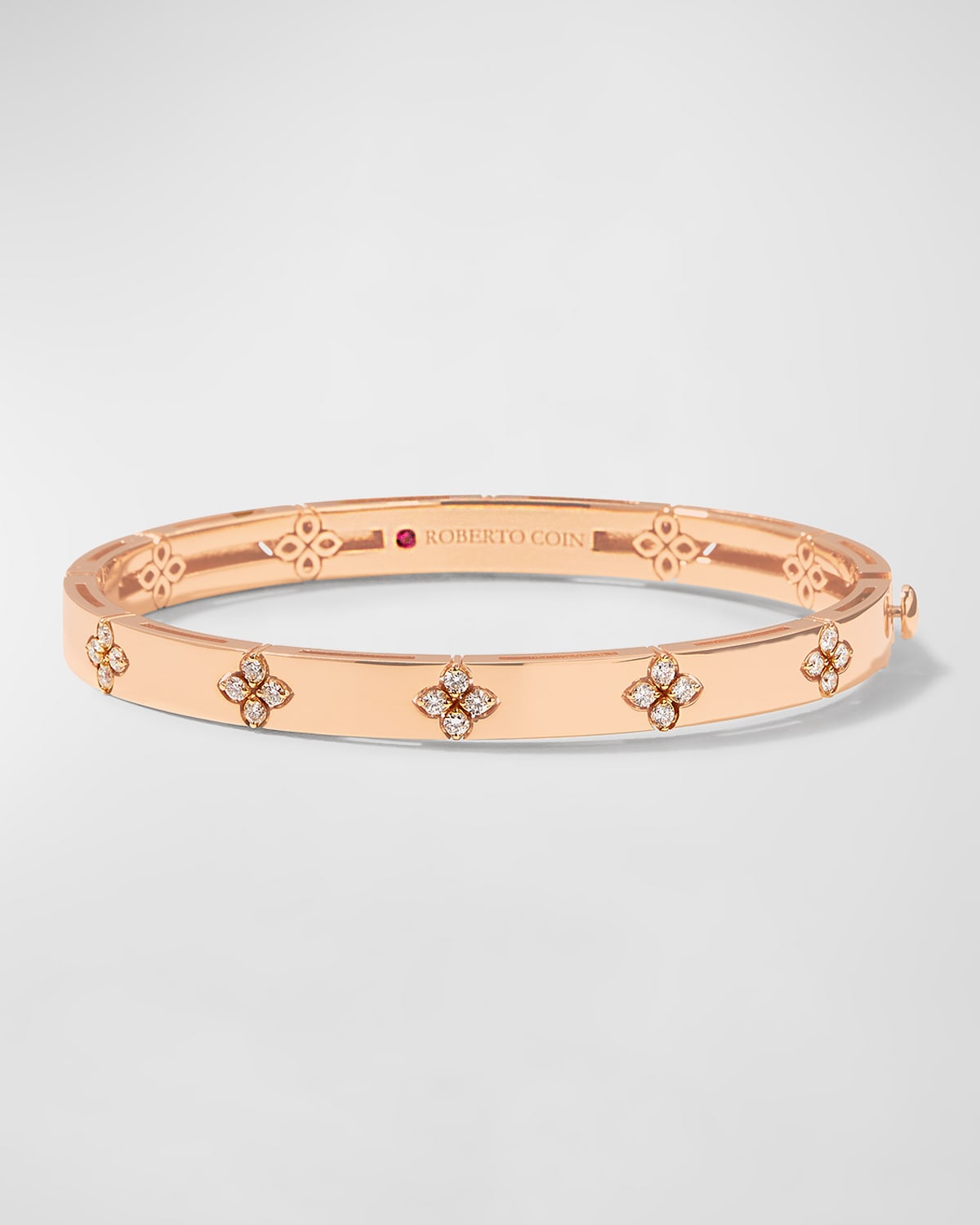 18k Rose Gold Love in Verona Diamond Bangle, 48 x 58 mm