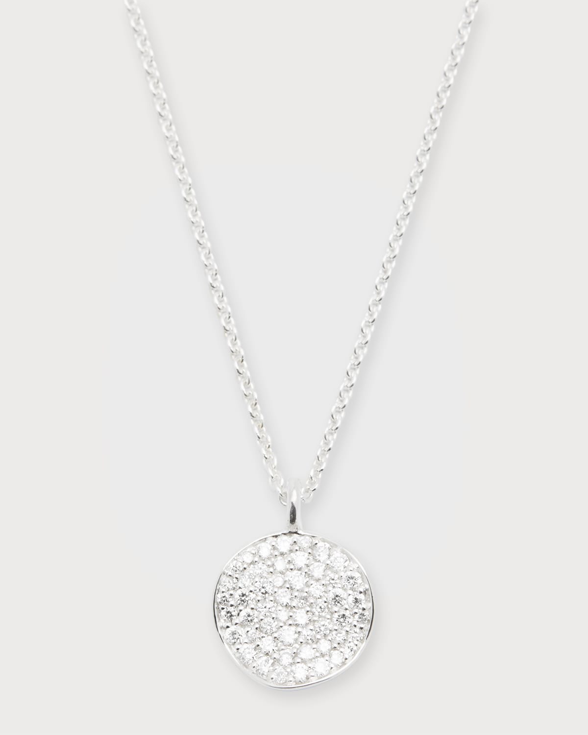 Small Flower Pendant Necklace in Sterling Silver with Diamonds