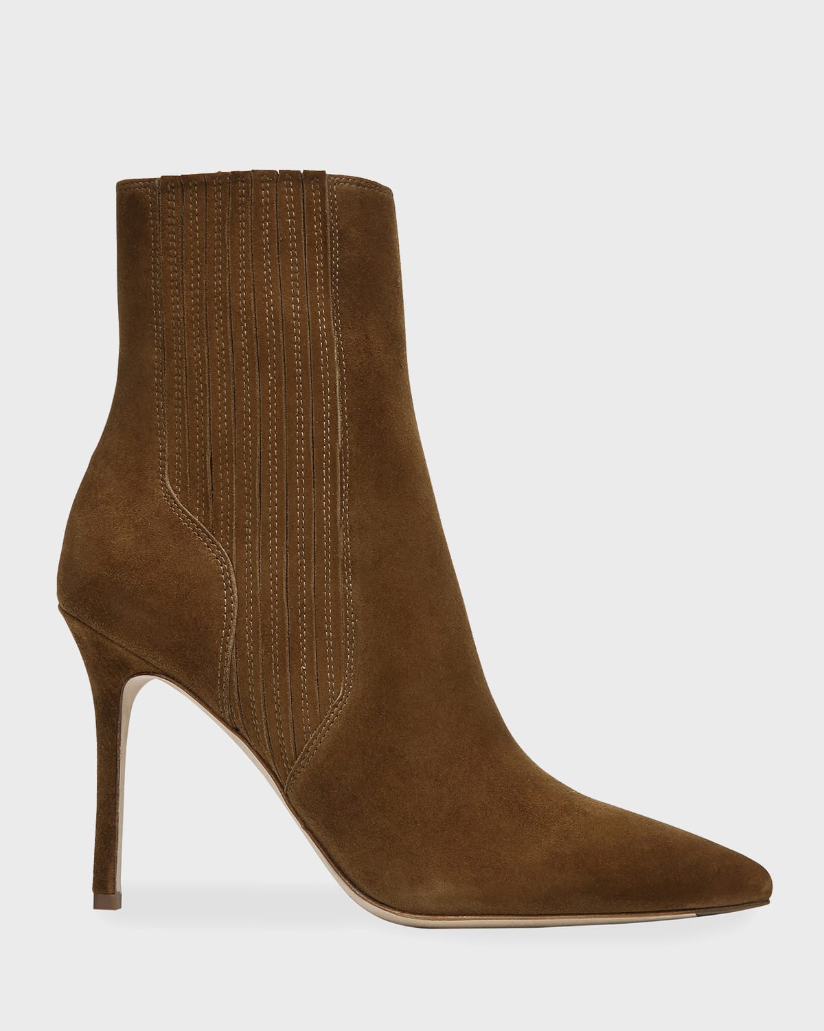 Shop Veronica Beard Lisa Suede Stiletto Ankle Booties In Chestnut