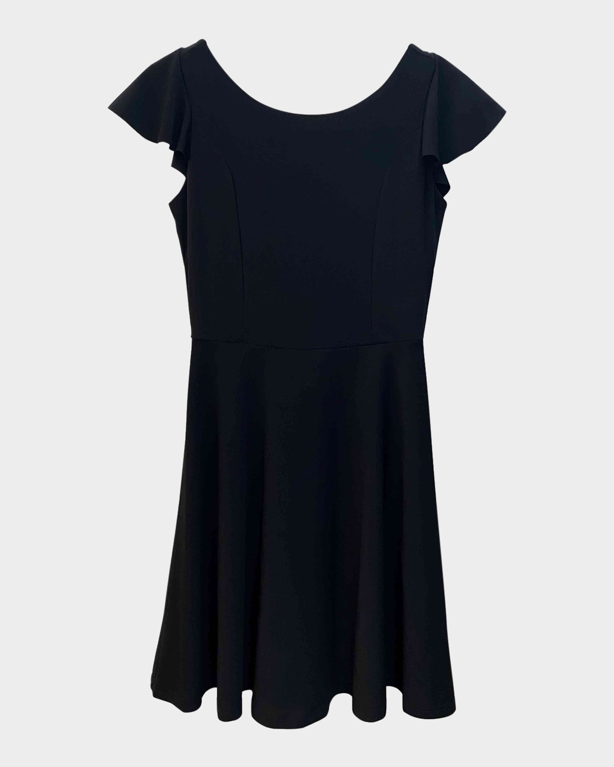 Shop Un Deux Trois Girl's Flutter Short-sleeve Dress In Black