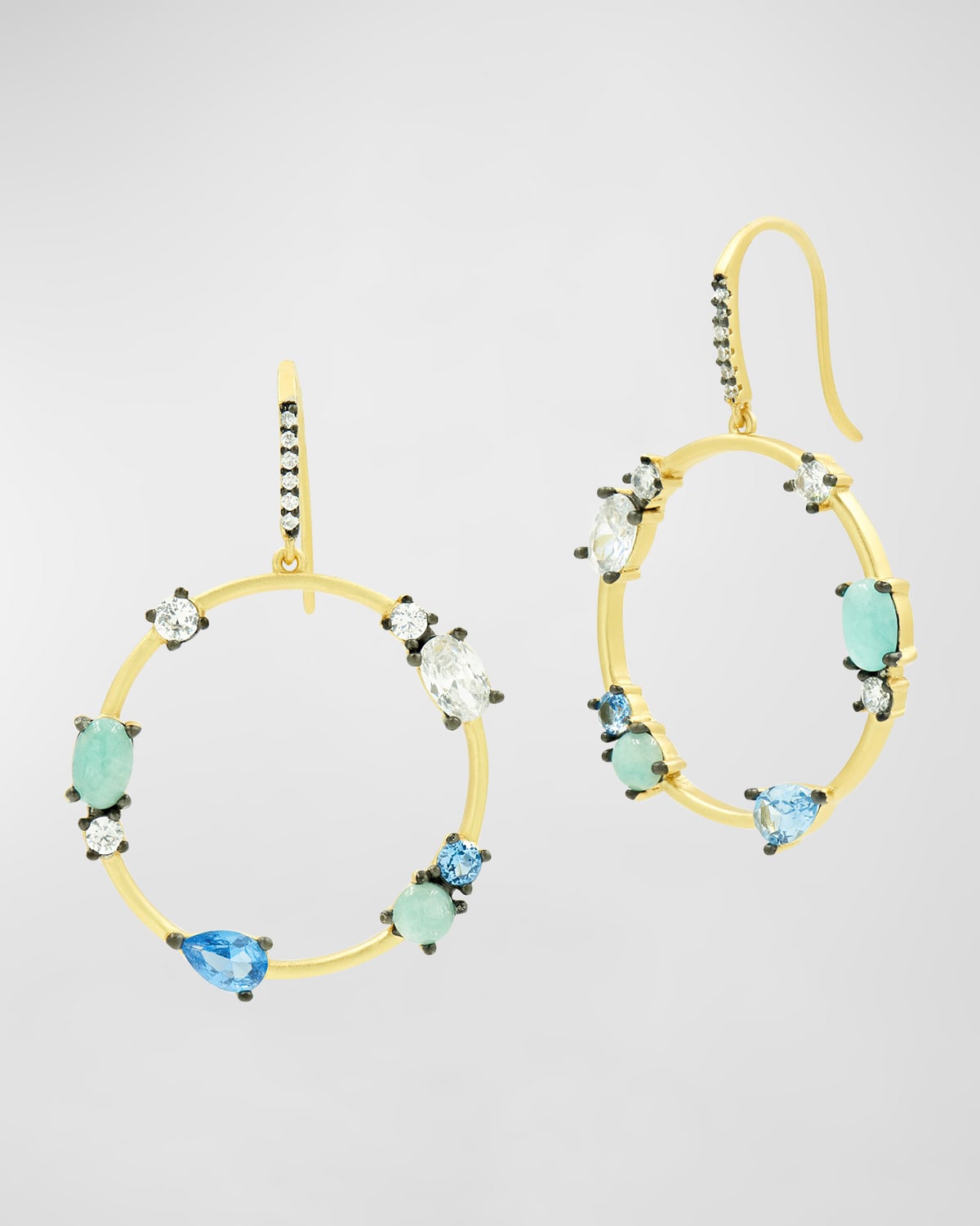 Touch of Turquoise Open Hoop Earrings