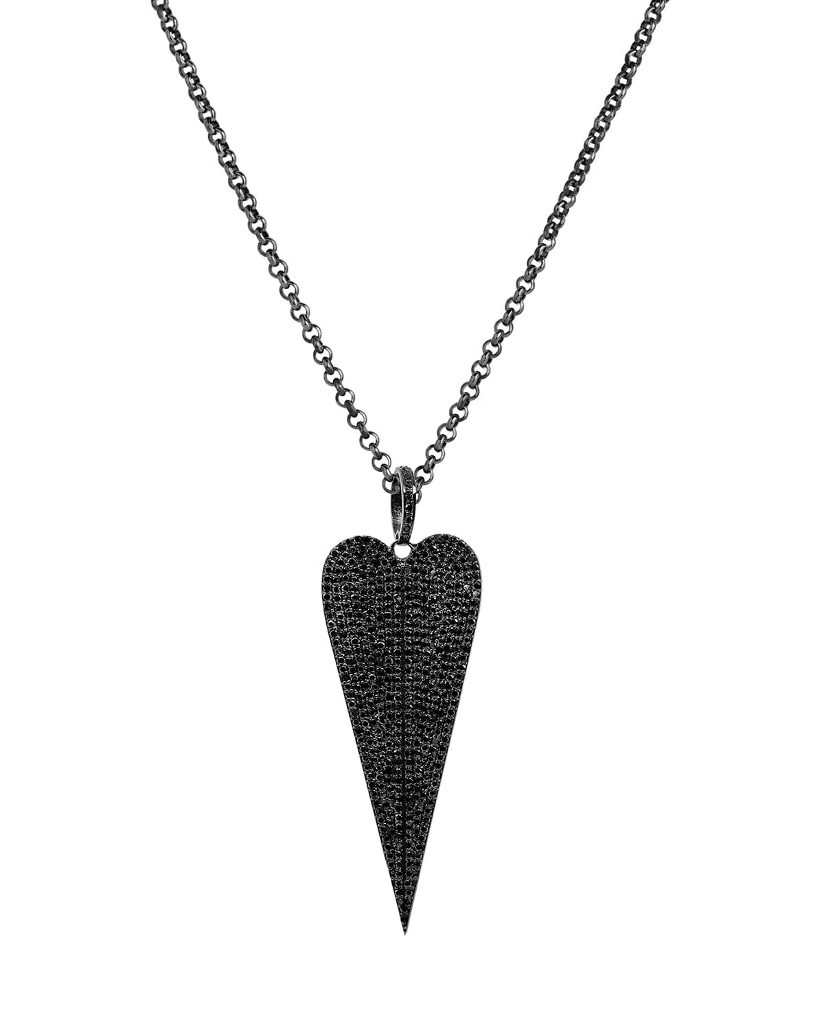 Bridget King Jewelry Large Black Diamond Heart Necklace
