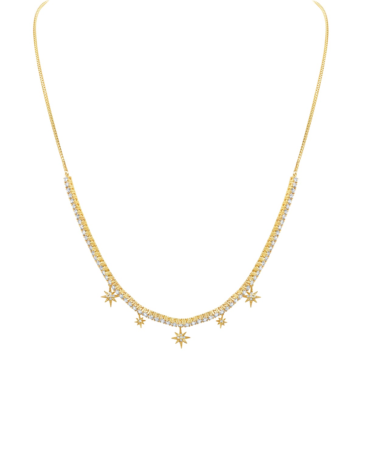 Graziela Gems 18k Diamond Starburst Choker Necklace