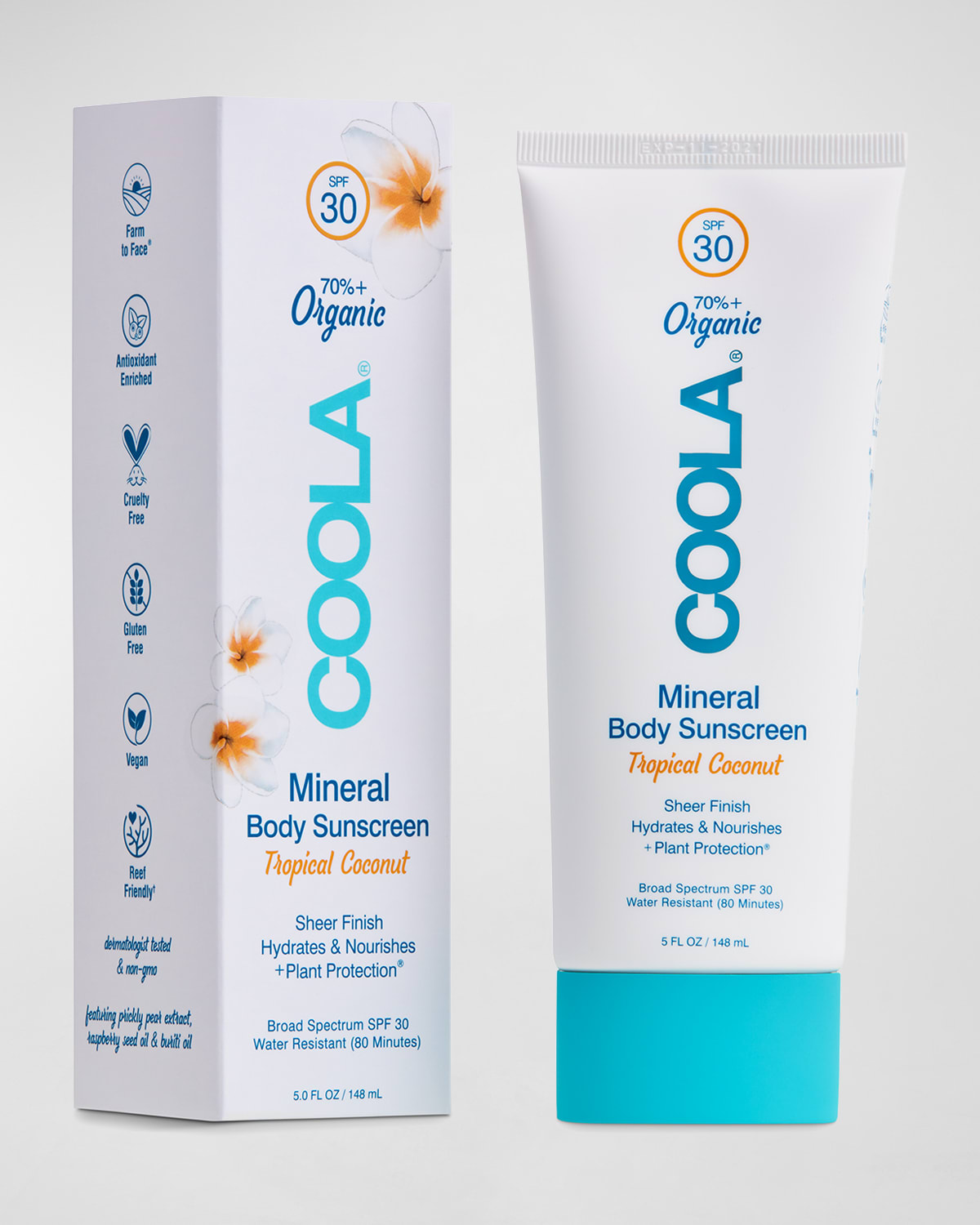 Coola Mineral Body Organic Sunscreen Lotion Spf 30 Tropical Coconut 5.0 oz/ 148 ml