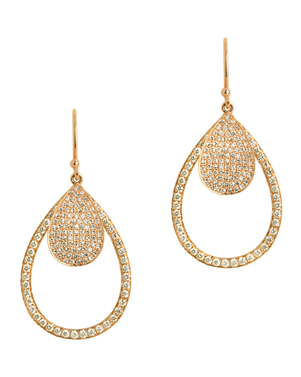 Bridget King Jewelry Mini Pave And Small Diamond Teardrop Earrings In Gold