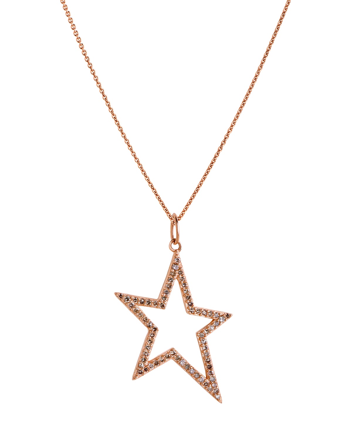 Bridget King Jewelry 14k Hollow Diamond Star Necklace