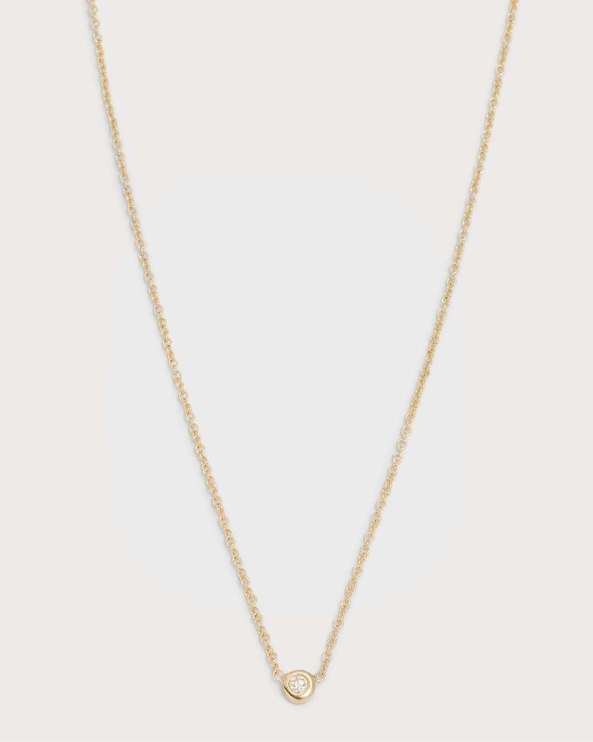 14K Gold Mini Bezel Diamond 0.03ct Necklace