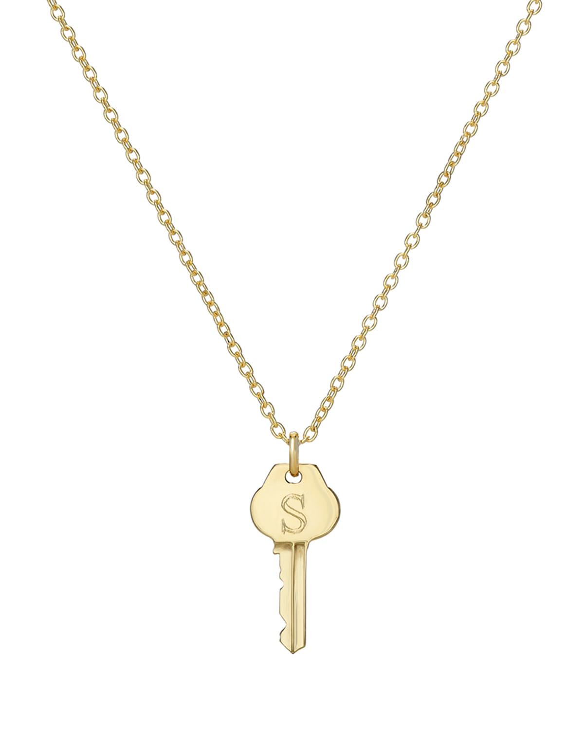 Zoe Lev Jewelry 14k Gold Key Initial Necklace