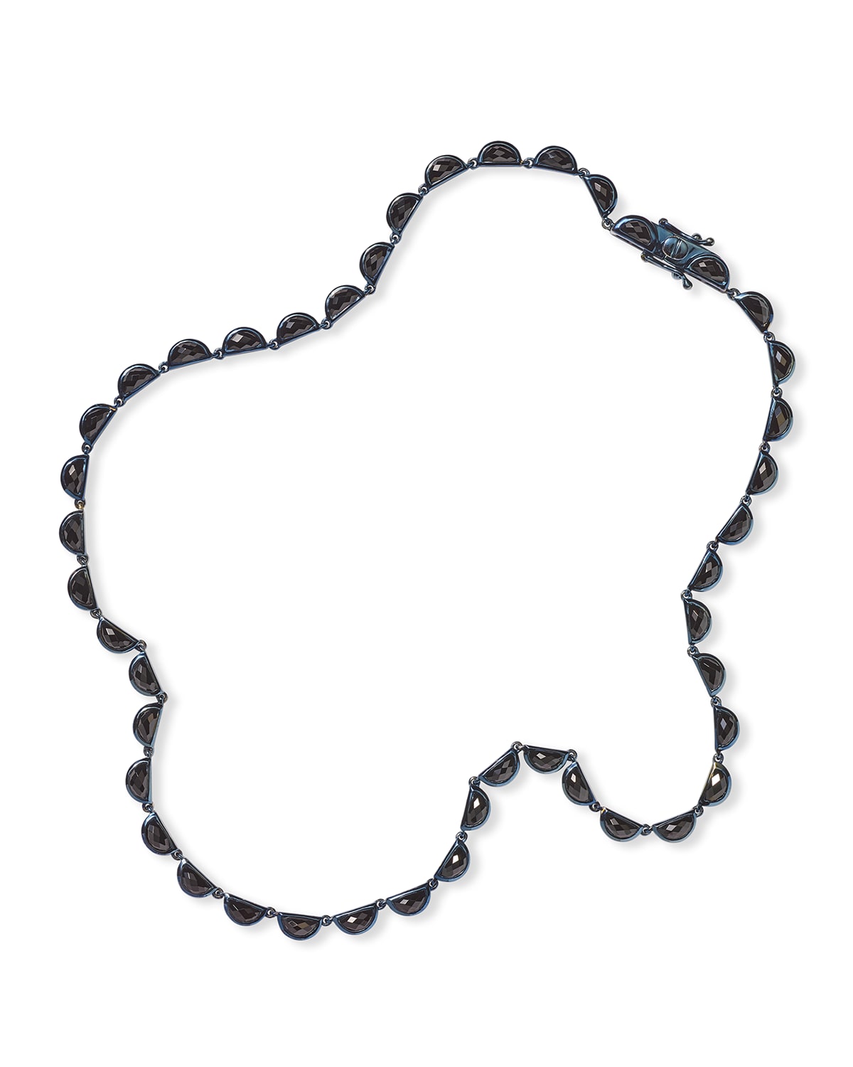 Small Scallop Riviere Necklace in Black Spinel