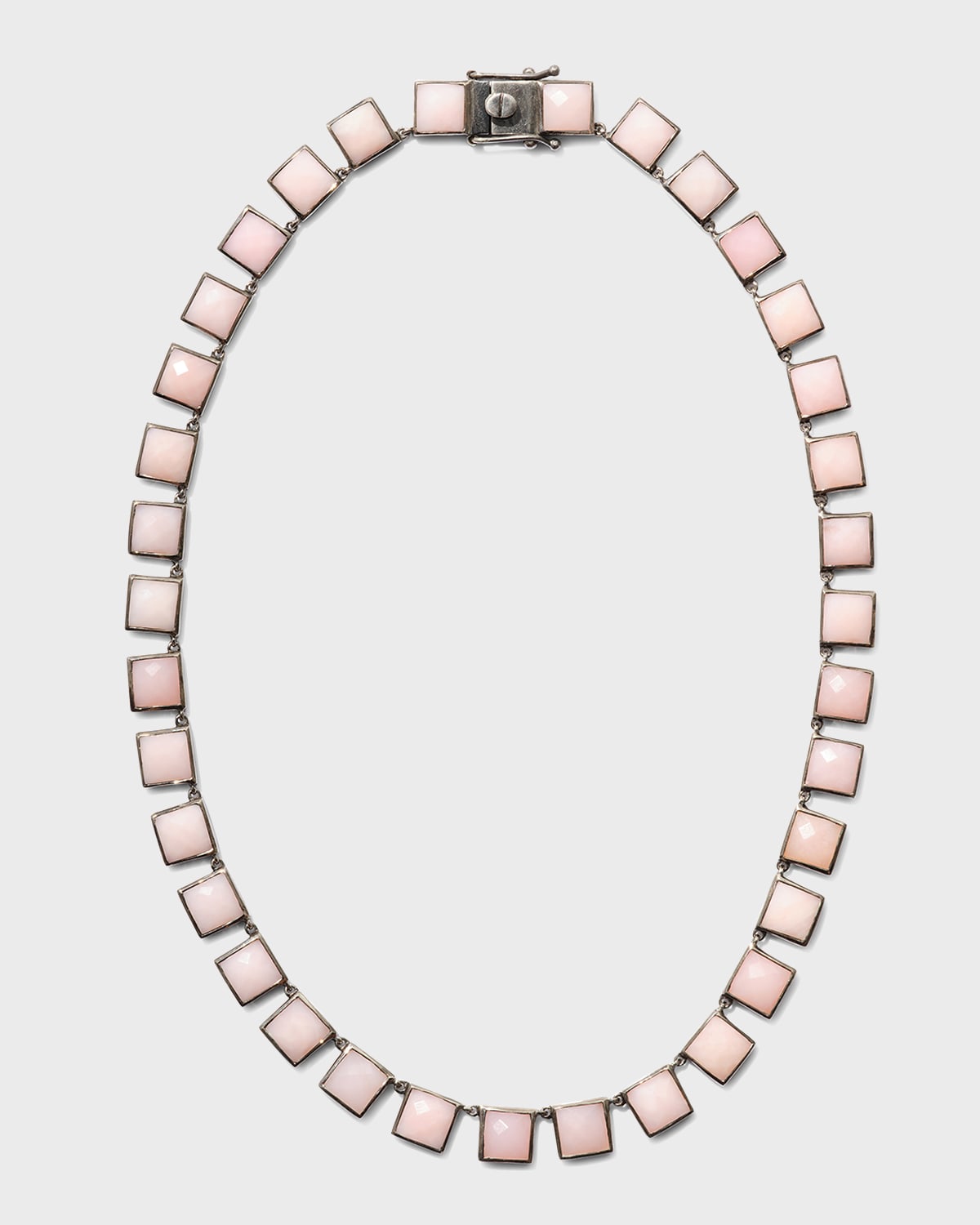 Nakard Large Tile Riviere Necklace In Pink Opal