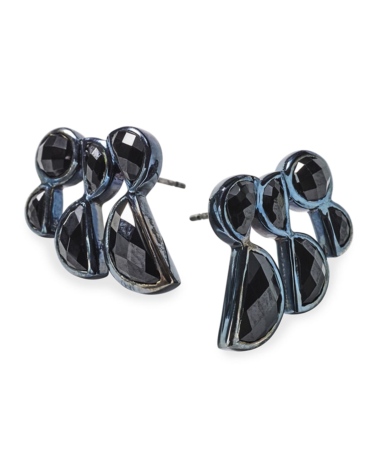 Prawn Earrings in Black Spinel
