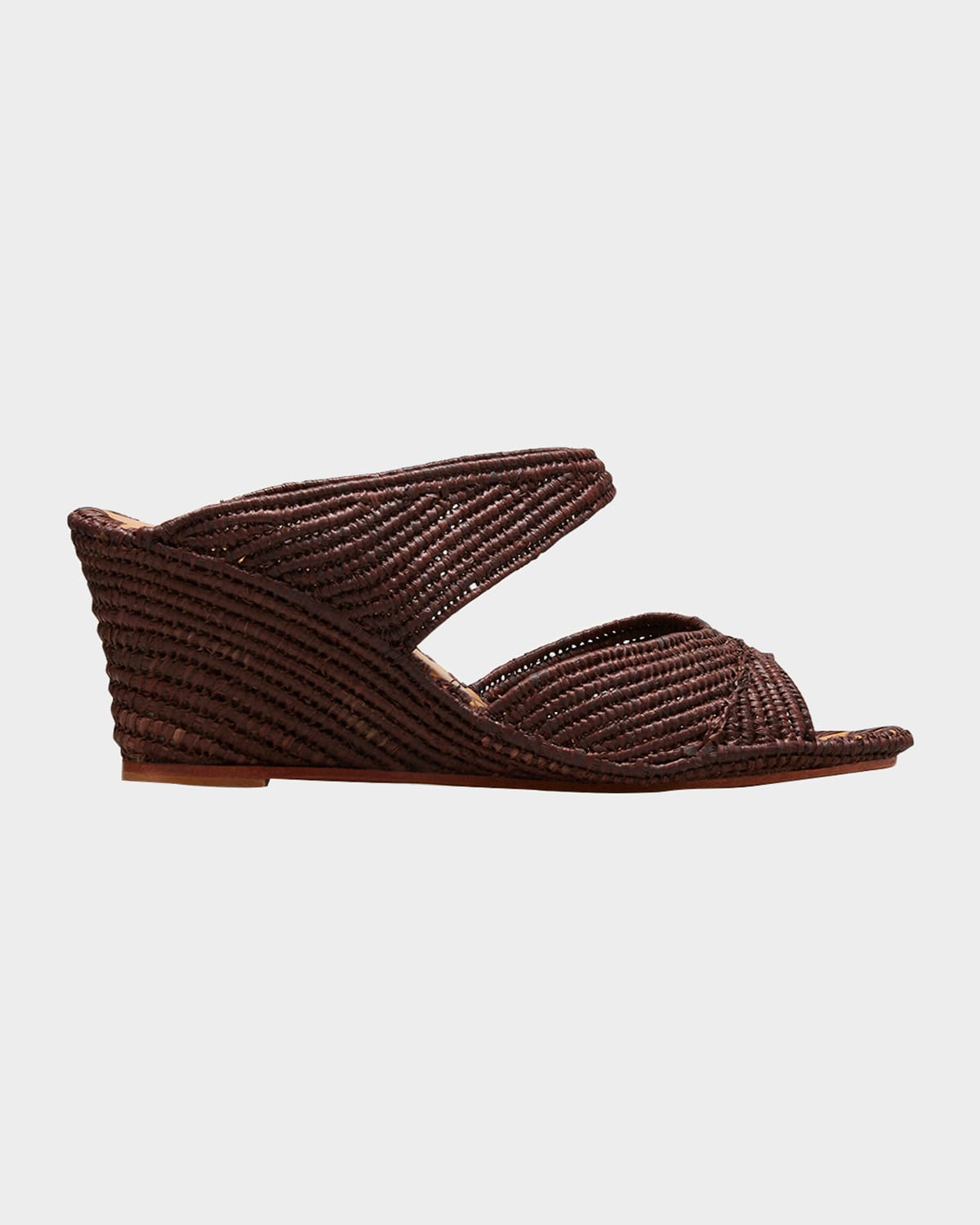 Carrie Forbes Houcine Raffia Wedge Sandals In Cafe
