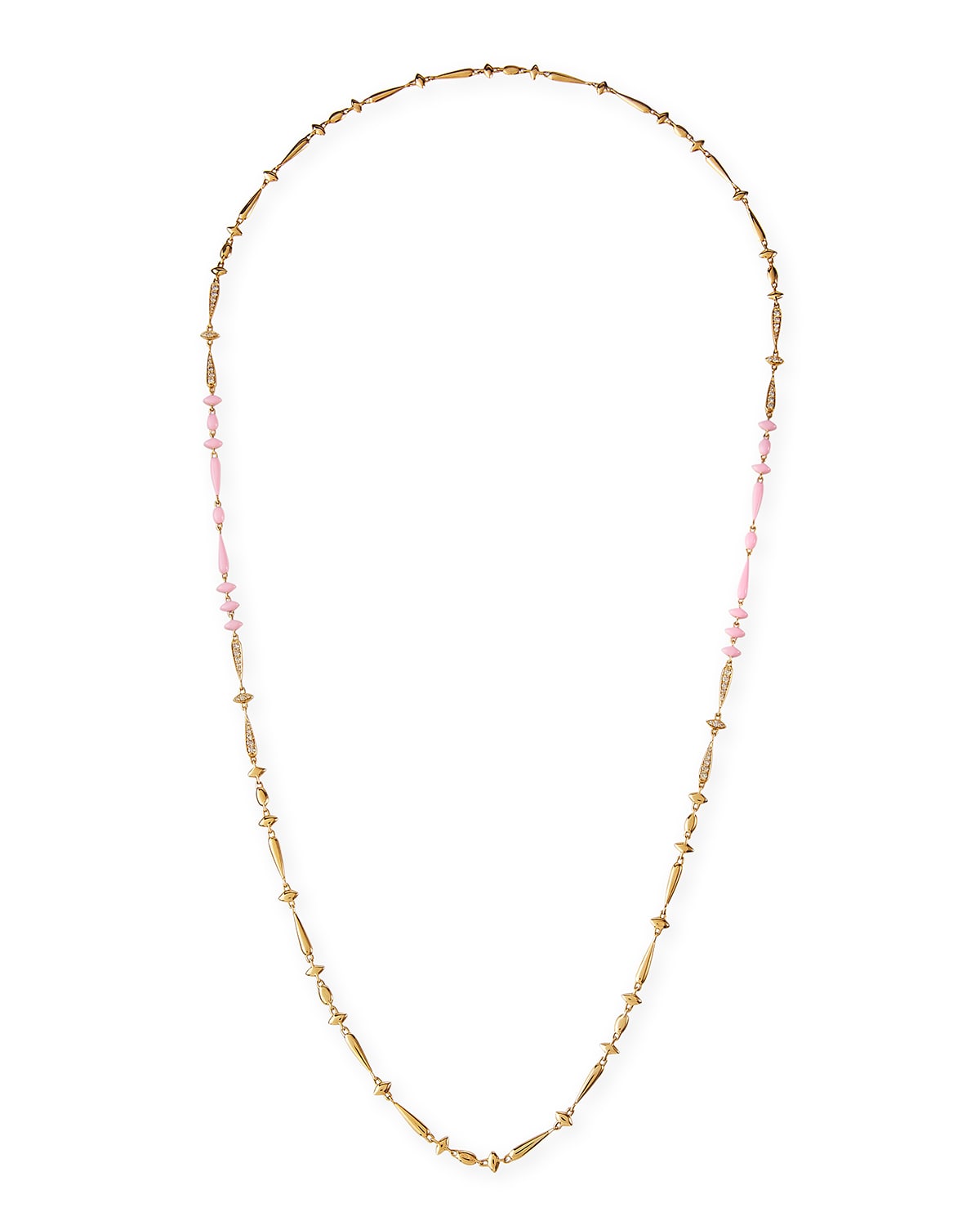 Etho Maria Brown Diamond and Pink Ceramic Necklace