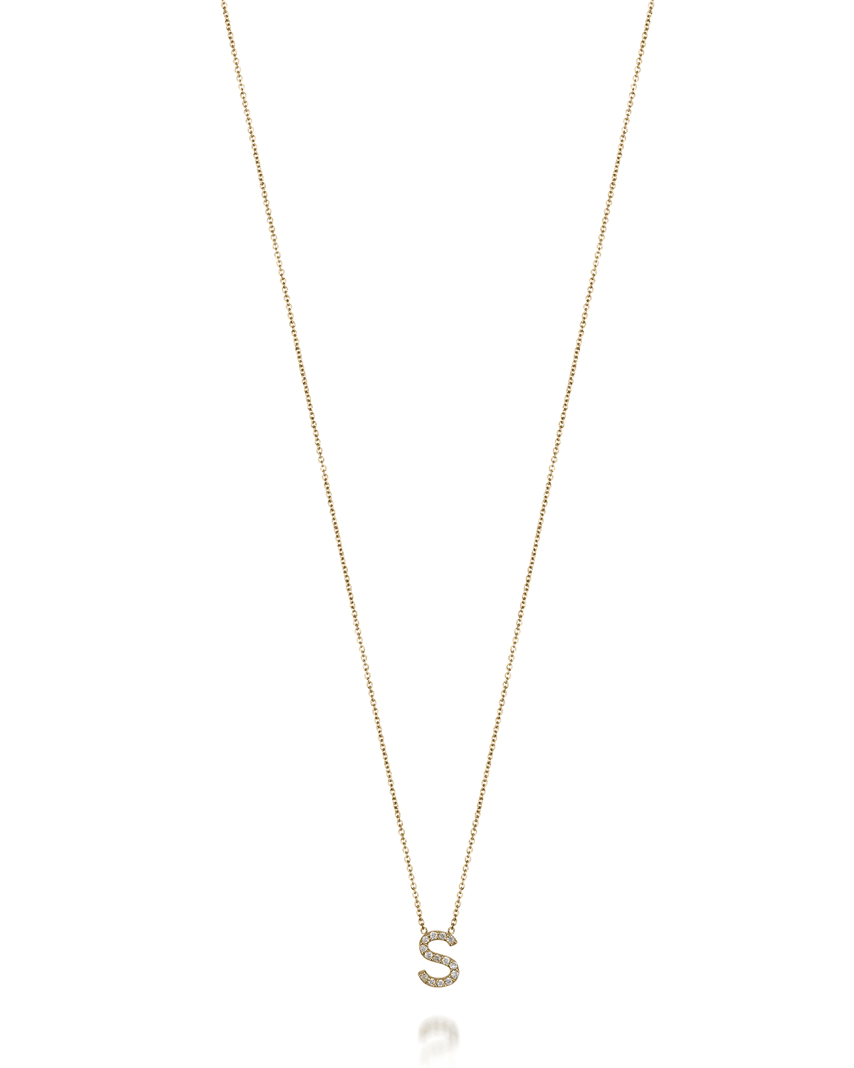 Amelia 14k Gold Initial Diamond Necklace