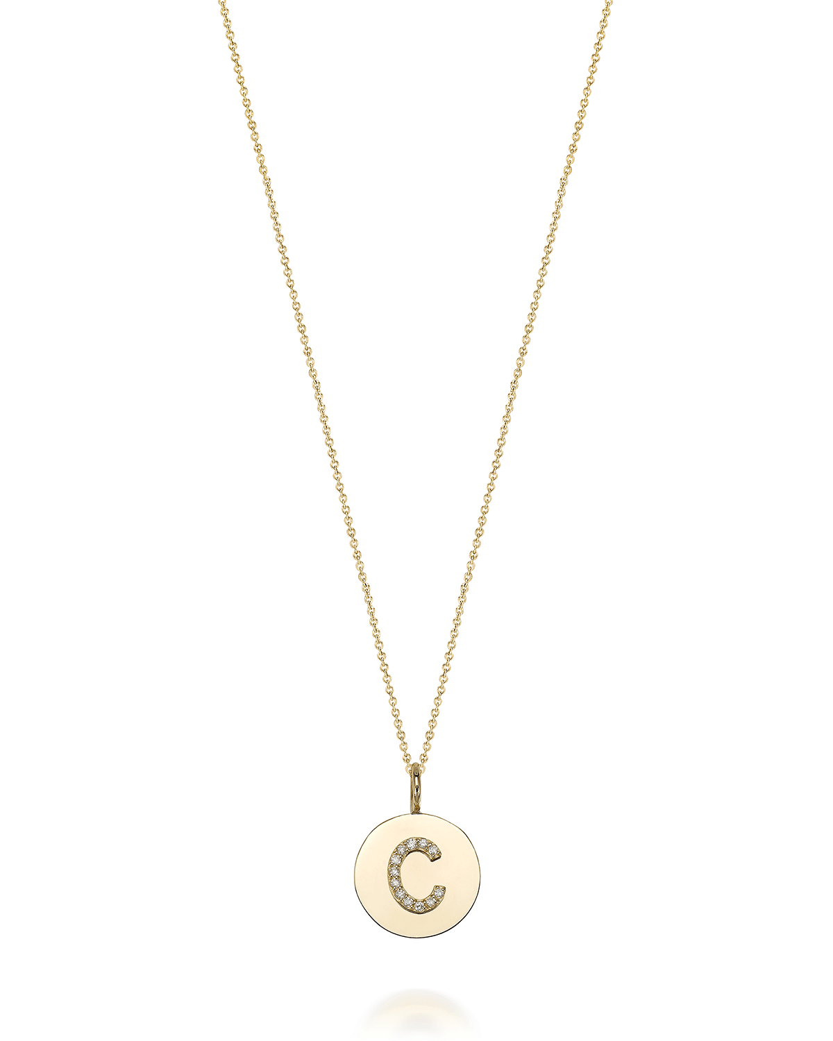 Kari 14K Gold Diamond Initial Medallion Necklace