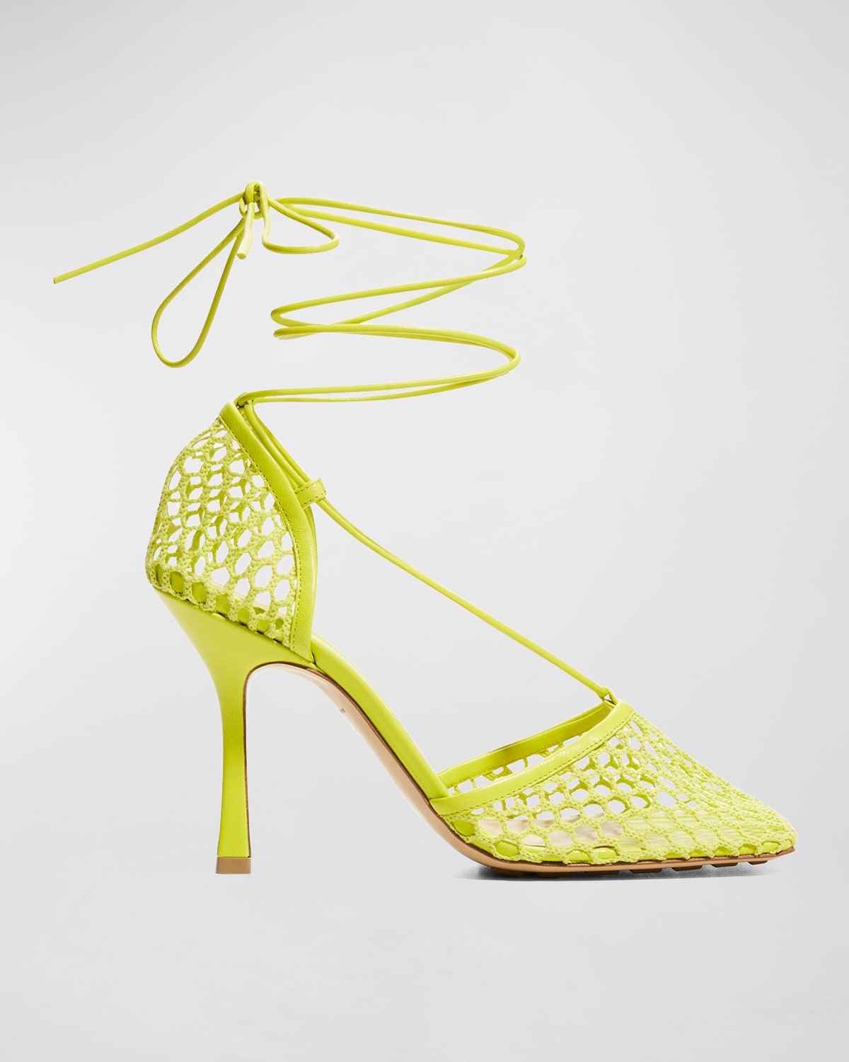 Bottega Veneta Mesh Stretch Sandals In Kiwi