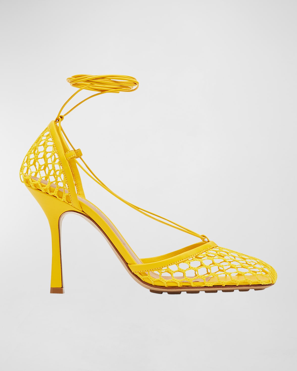 Bottega Veneta Mesh Stretch Sandals In Dove