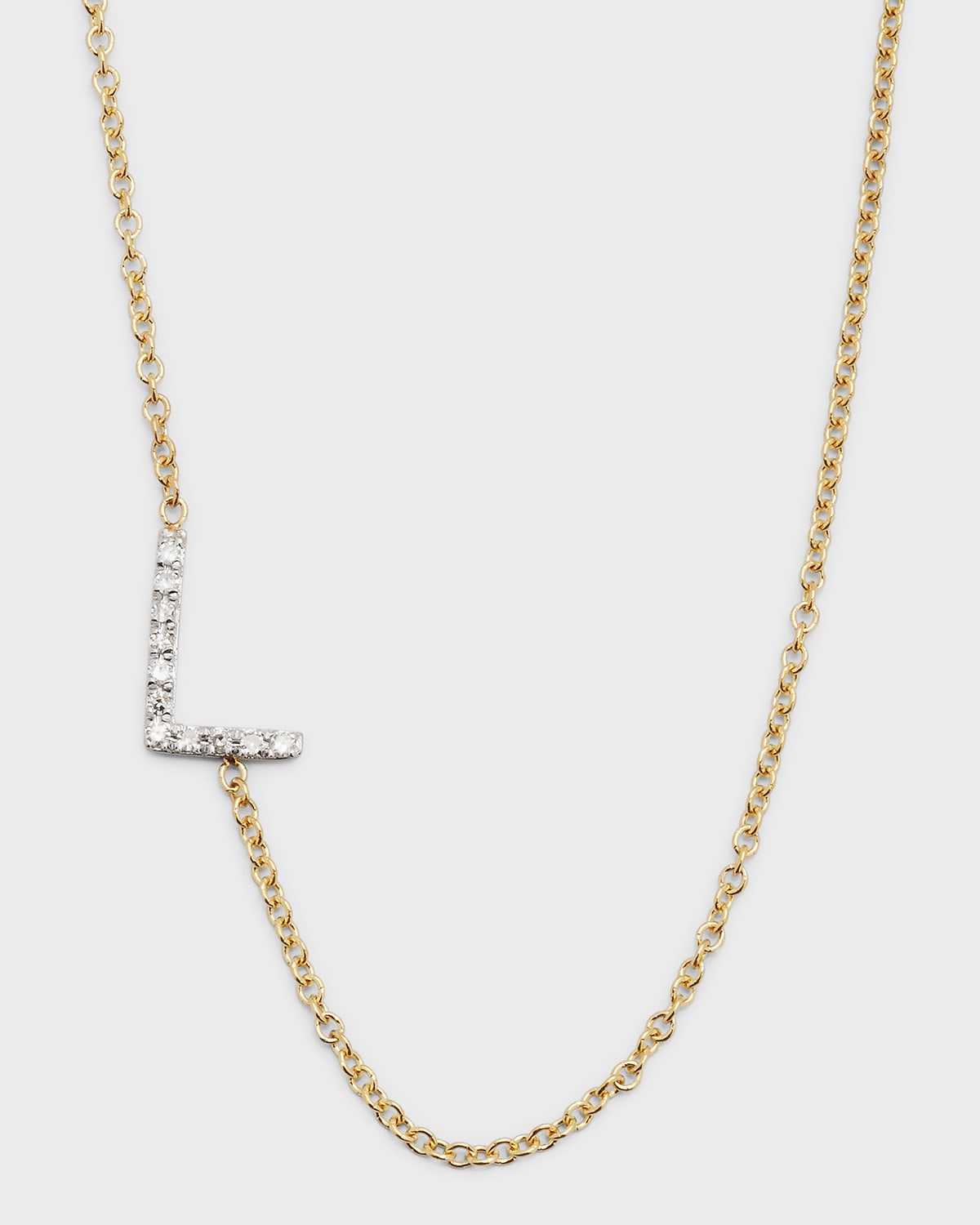 Diamond Asymmetrical Initial Necklace, L