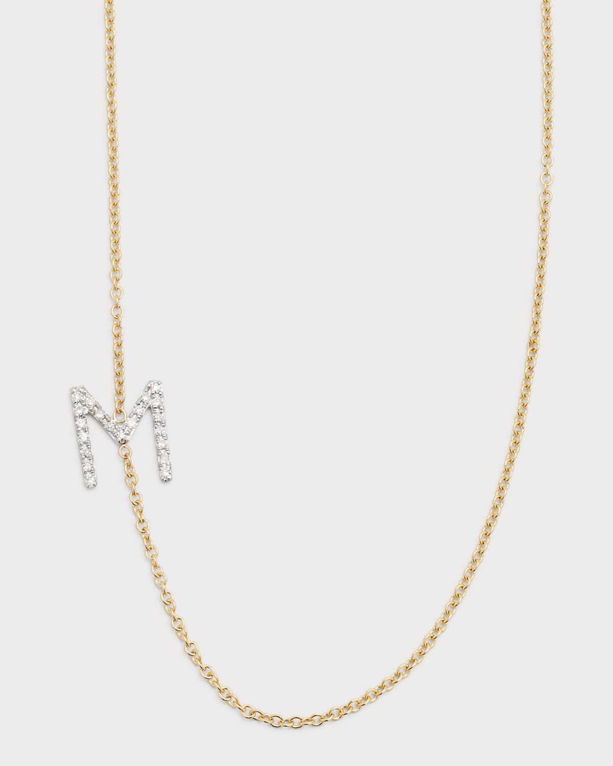 Diamond Asymmetrical Initial Necklace, M