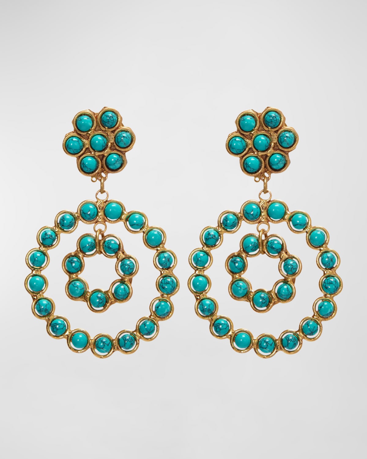Sylvia Toledano Happy Flower Earrings In Turquoise