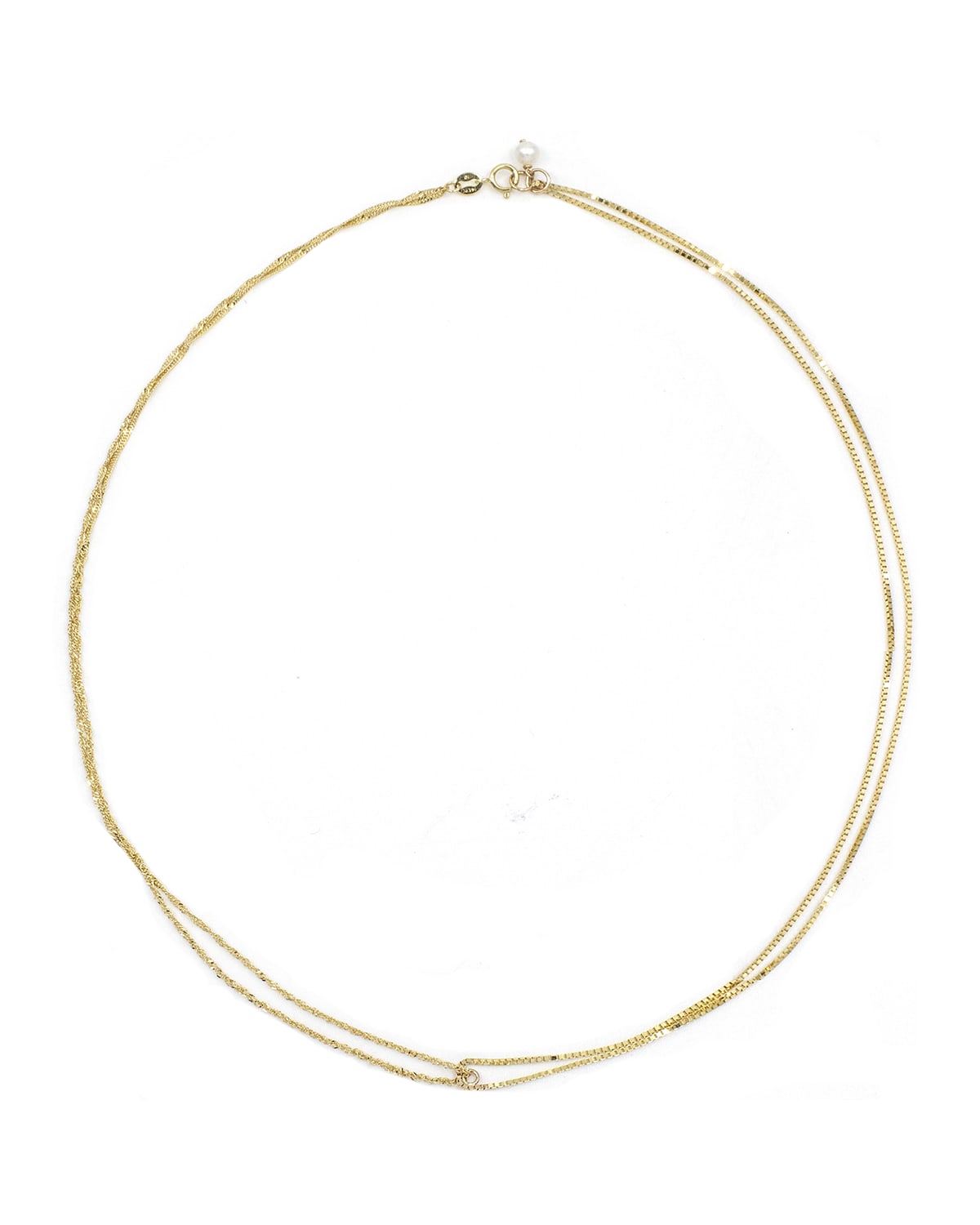 Poppy Finch 14k Gold Mixed Double Chain Necklace