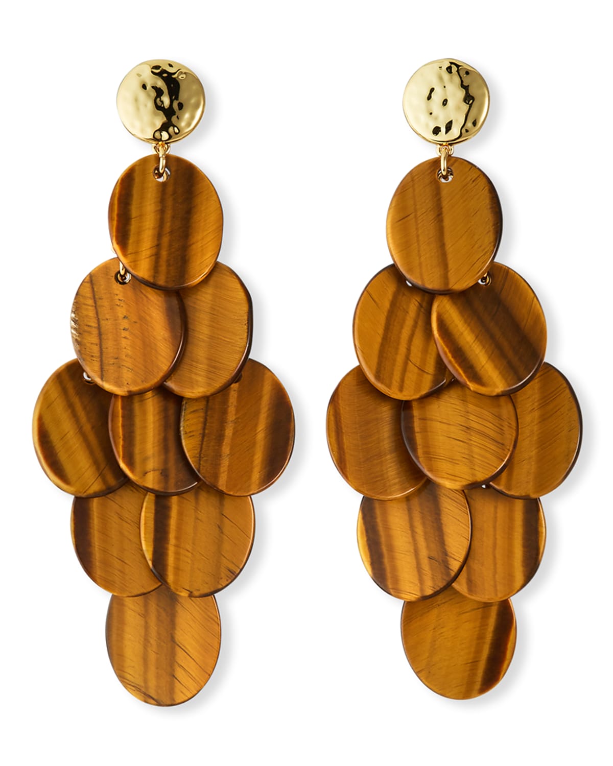 Tiger's Eye Cluster Statement Earrings
