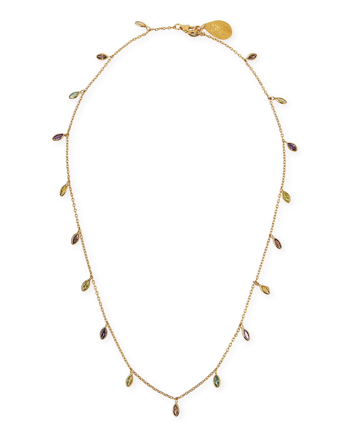 Devon Leigh Multicolor Cubic Zirconia Chain Necklace