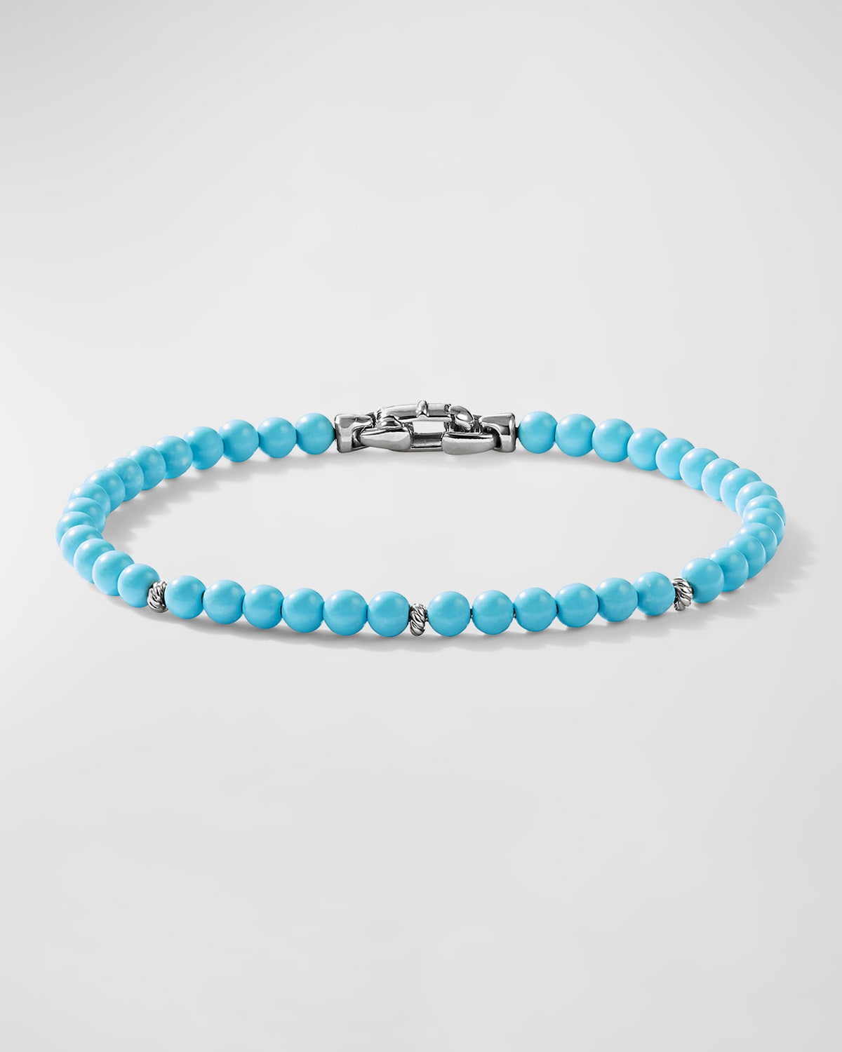 Bijoux Spiritual Bead Bracelet with Turquoise and Silver, 4mm