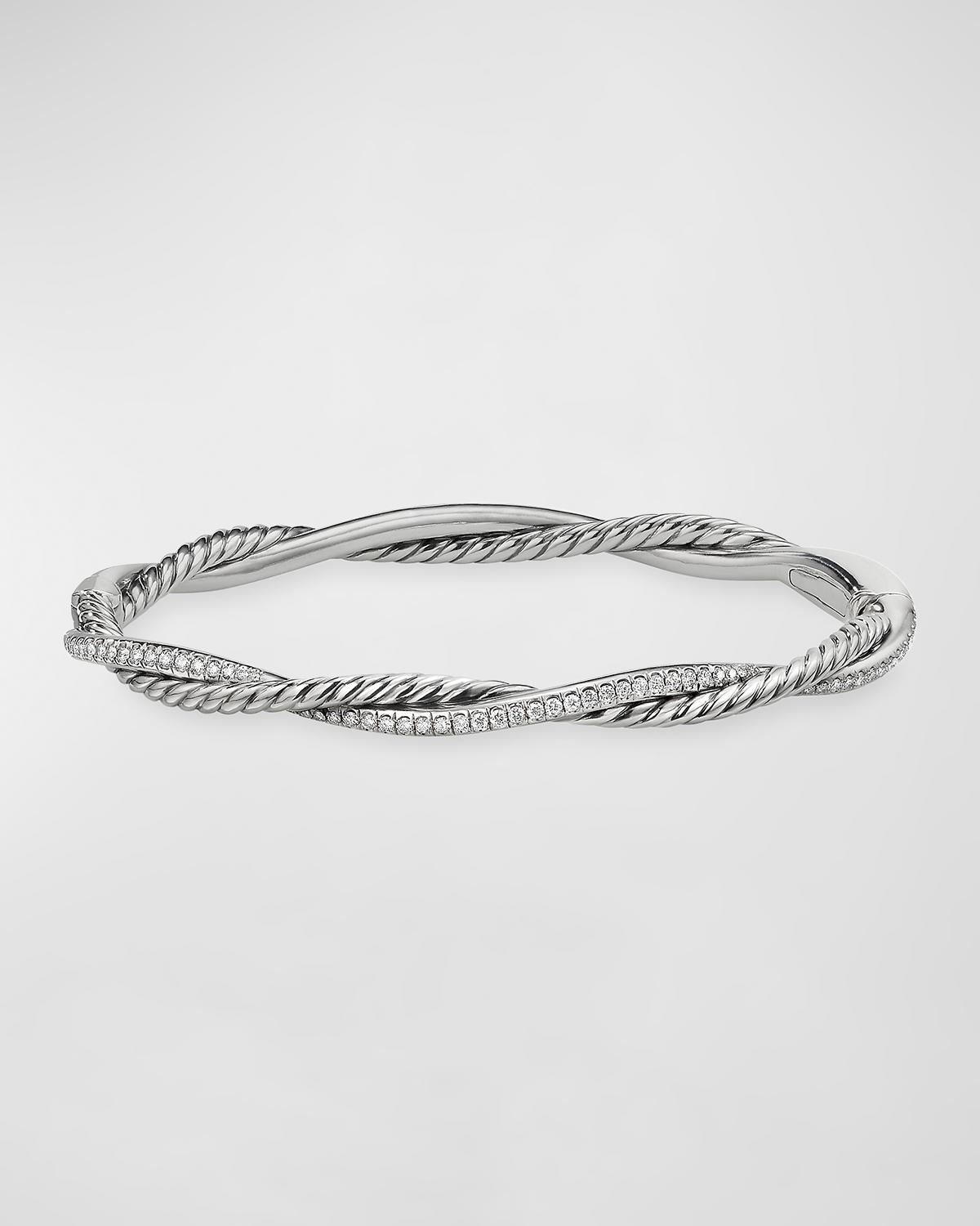 Petite Pave Twisted Wire Bracelet with Diamonds