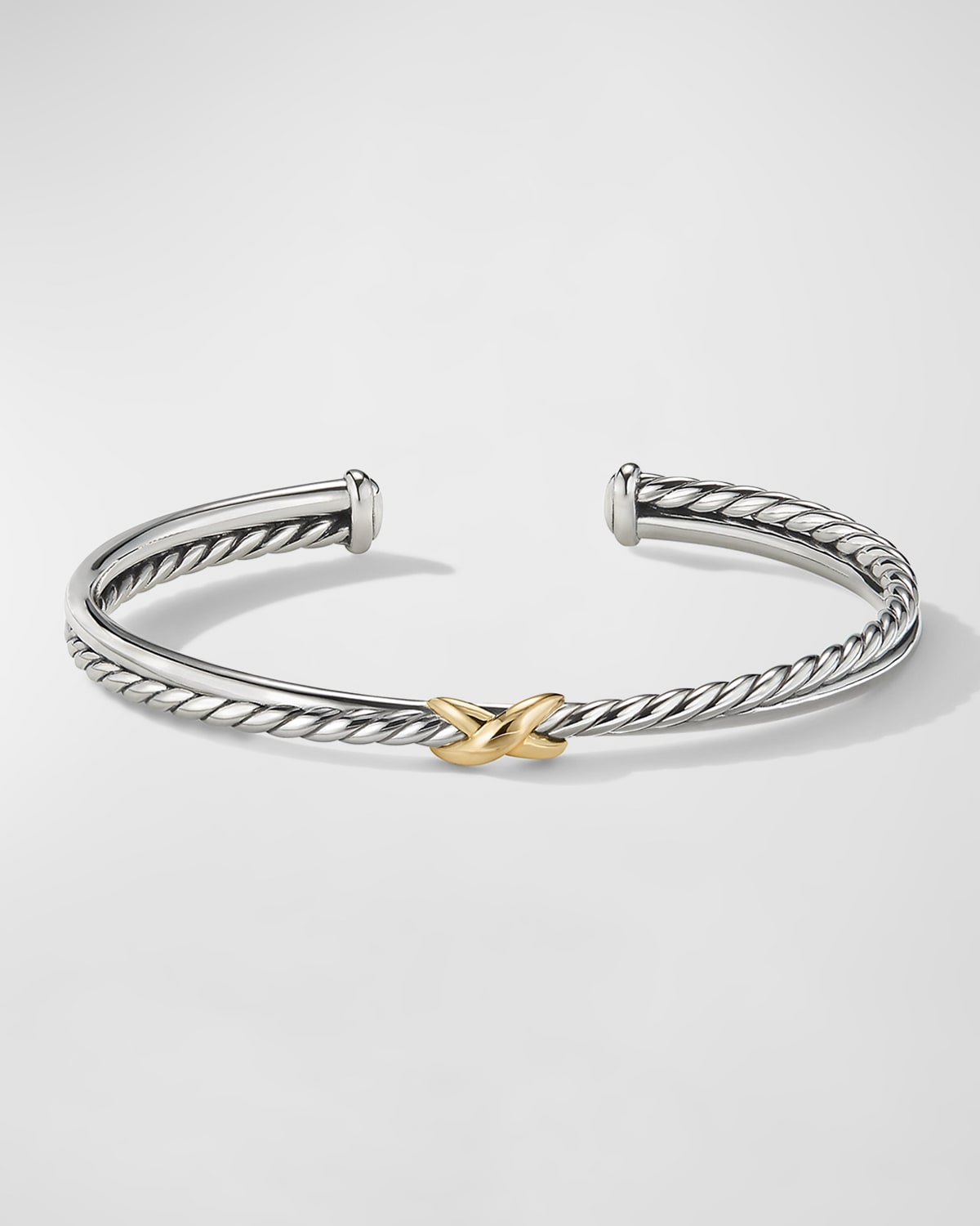 David Yurman Petite X Center Station Bracelet with 18K Yellow Gold