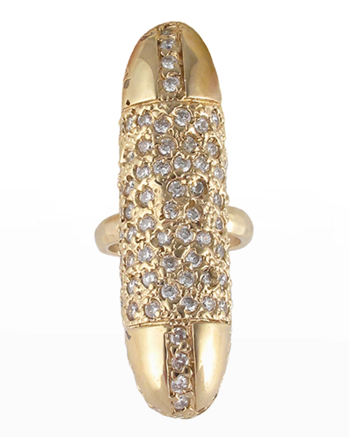 Devon Leigh Diamond Illusion Gold Bullet Ring, Adjustable Size