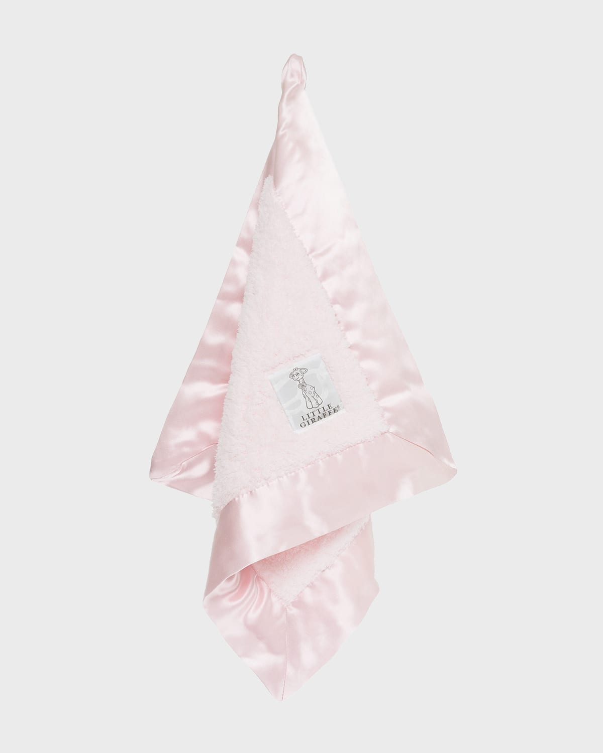 Little Giraffe Kids' Chenille Solid Plush Baby Blanket W/ Satin Border In Pink