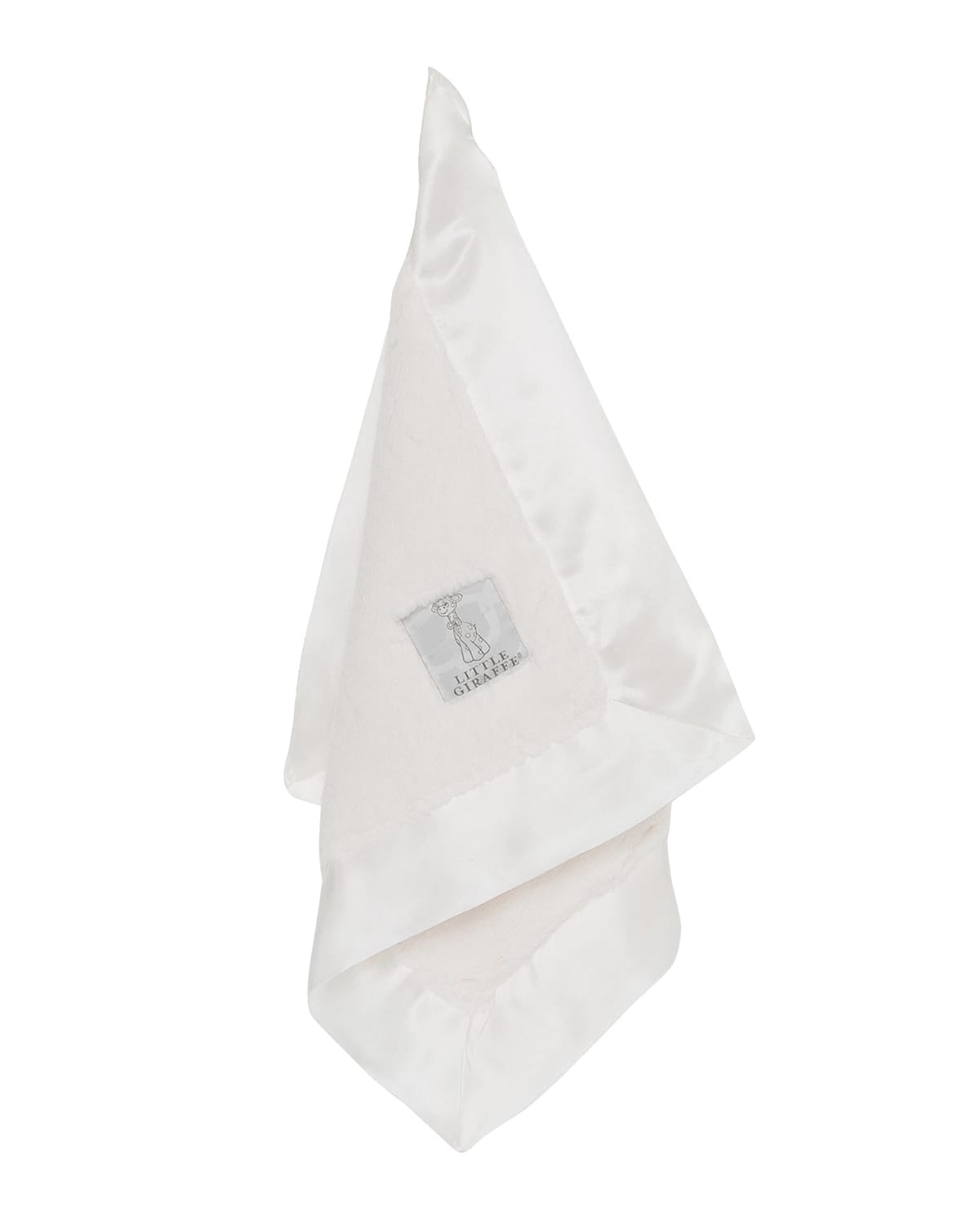 Little Giraffe Luxe Solid Plush Baby Blanket W/ Satin Border In Cream