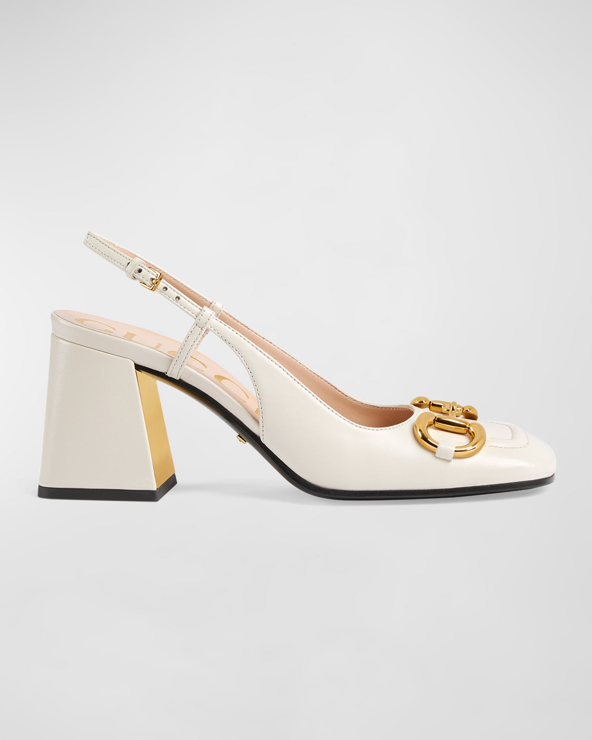 GUCCI BABY 75MM HORSE BIT SLINGBACK PUMPS