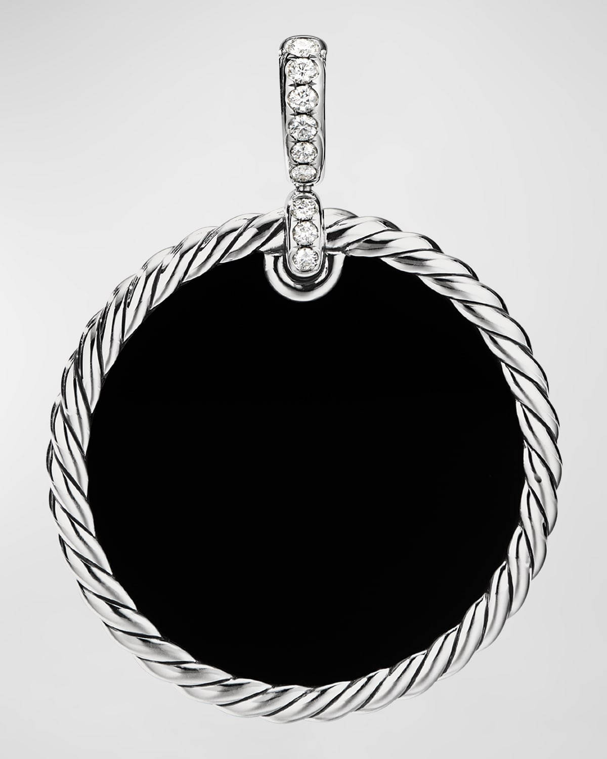 David Yurman Dy Elements Disc Pendant With Black Onyx And Mother-of-pearl And Pave Diamonds