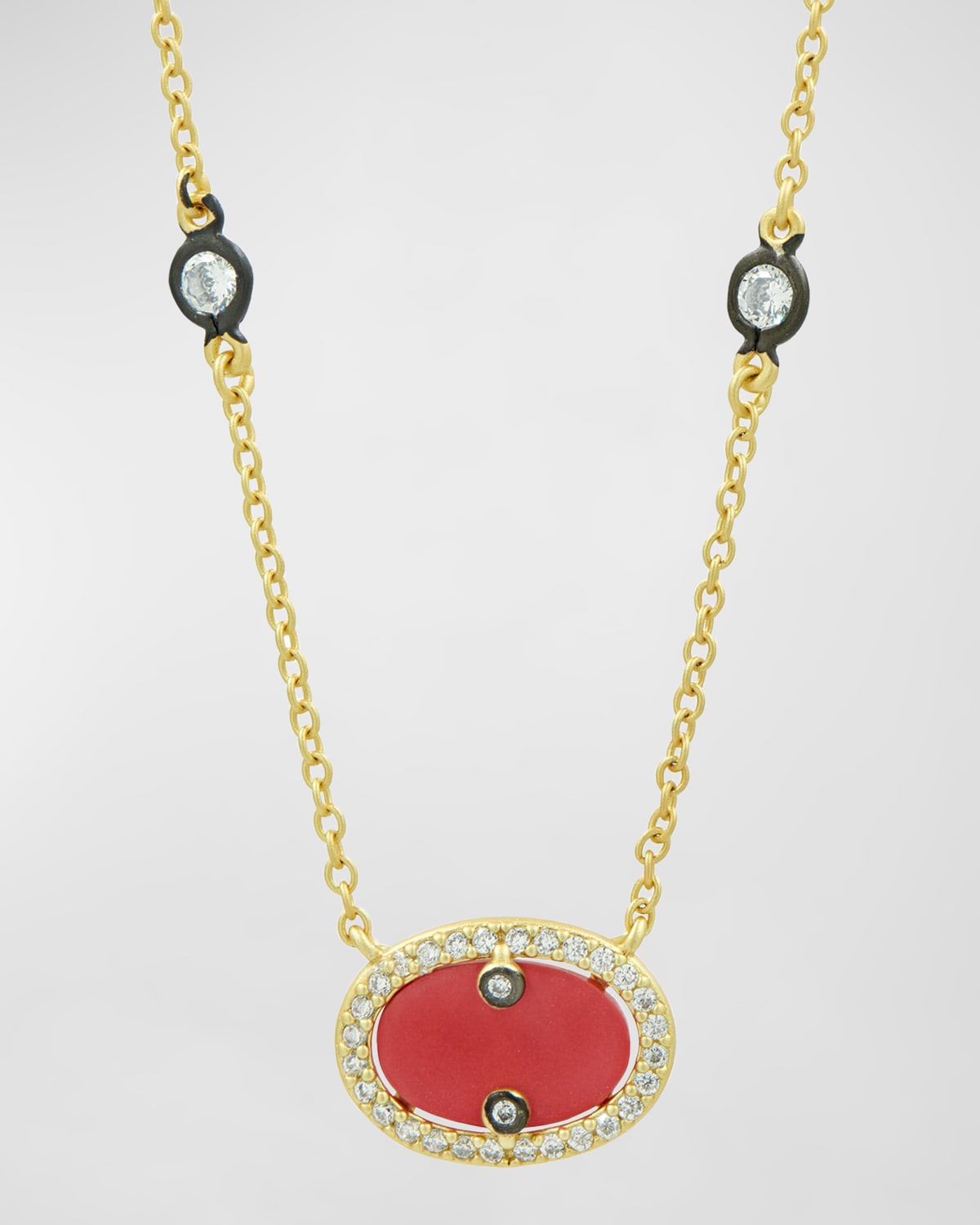 Color Theory Pave Oval Pendant Necklace