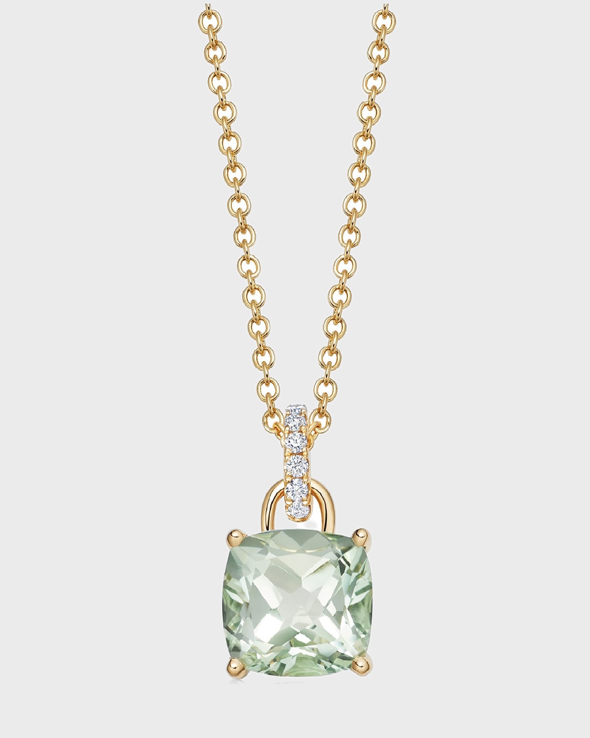 Kiki Classics Green Amethyst Diamond Pendant Necklace